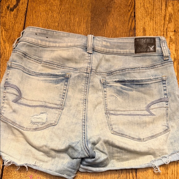 American Eagle Outfitters Light Blue Hi-Rise Shortie Jean shorts - Picture 5 of 5
